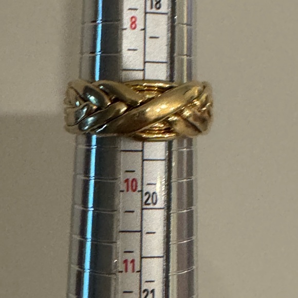 Jose Grant Men’s 14K Gold 6 Band Puzzle Ring Sz 9. - Picture 2 of 8